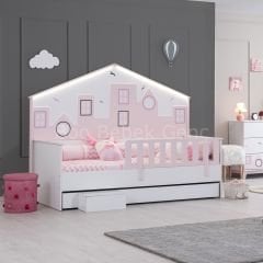 City Ledli Yavrulu Montessori Karyola - Pembe