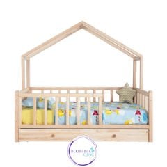 Adal Doğal Ladin Masif Yavrulu Montessori Karyola