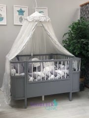 Venüs MDF Oval Büyüyen Beşik - Gri