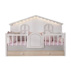 Nora Grey Aydınlatmalı Montessori Karyola