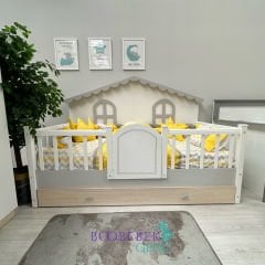 Nora Grey Aydınlatmalı Montessori Karyola