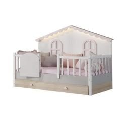 Nora Pink Aydınlatmalı Montessori Karyola