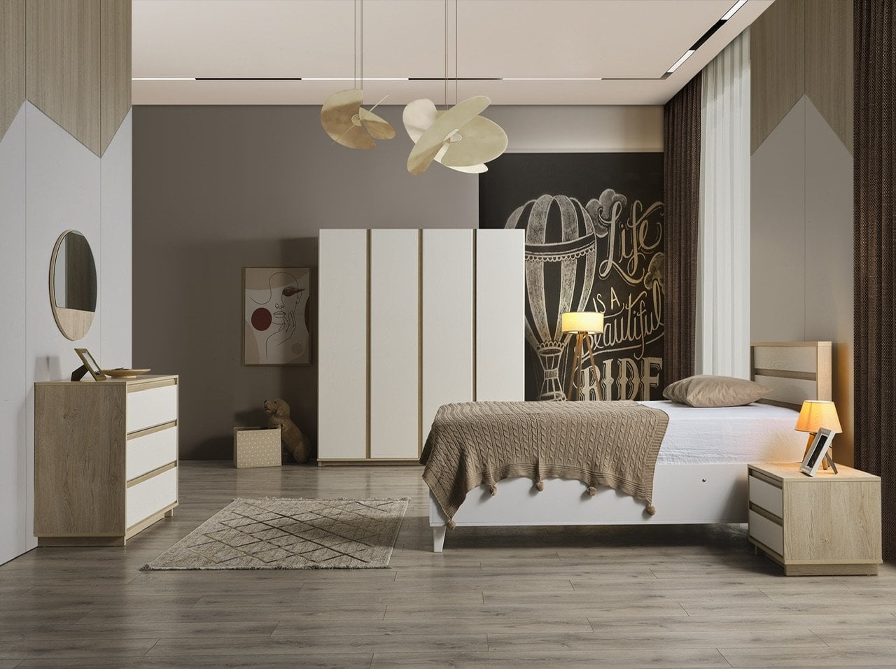 Soft 4 Kapılı Genç Odası Takımı