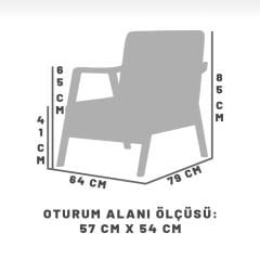 Rua El Yapımı Sallanır Ahşap Berjer, Beyaz