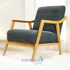 Noa El Yapımı Ahşap Berjer, Antrasit