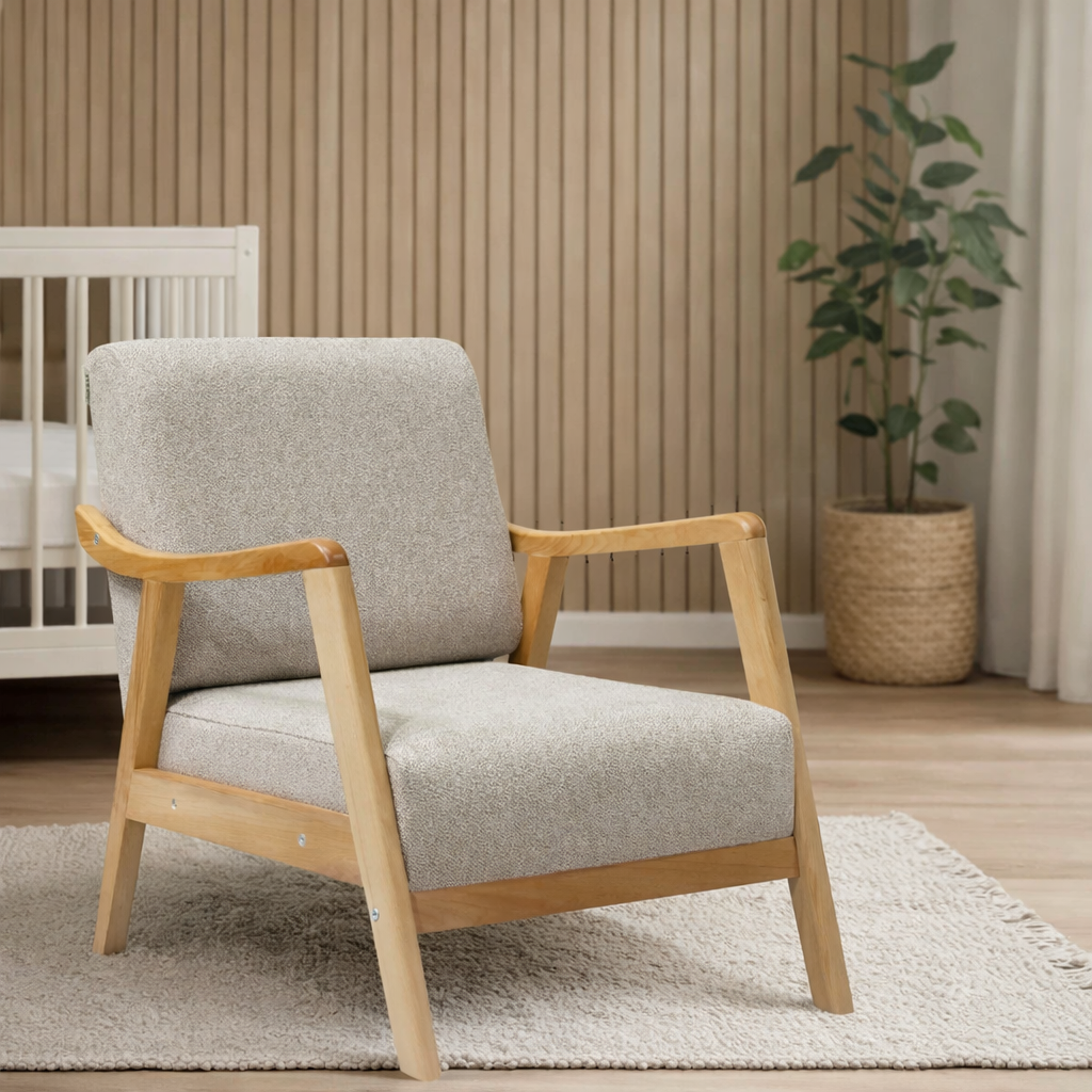 Noa El Yapımı Ahşap Berjer, Yeni Kahve