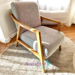 Noa El Yapımı Ahşap Berjer, Yeni Kahve