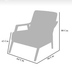 Noa El Yapımı Ahşap Berjer, Beyaz