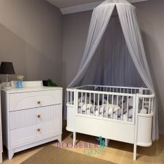 Aura & Milano Büyüyen Beşikli Bebek Odası, Yatak Dahil!