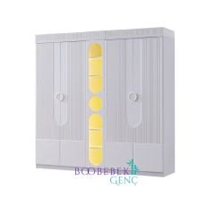 Myra 4 Kapılı Kitaplıklı Dolap