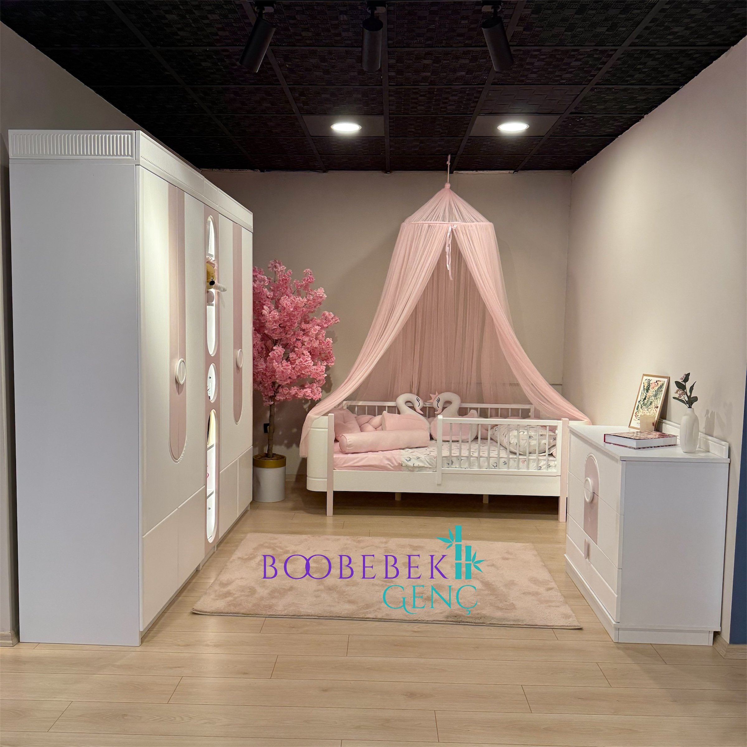 Myra & Roma Kitaplıklı Çocuk Odası, Pembe