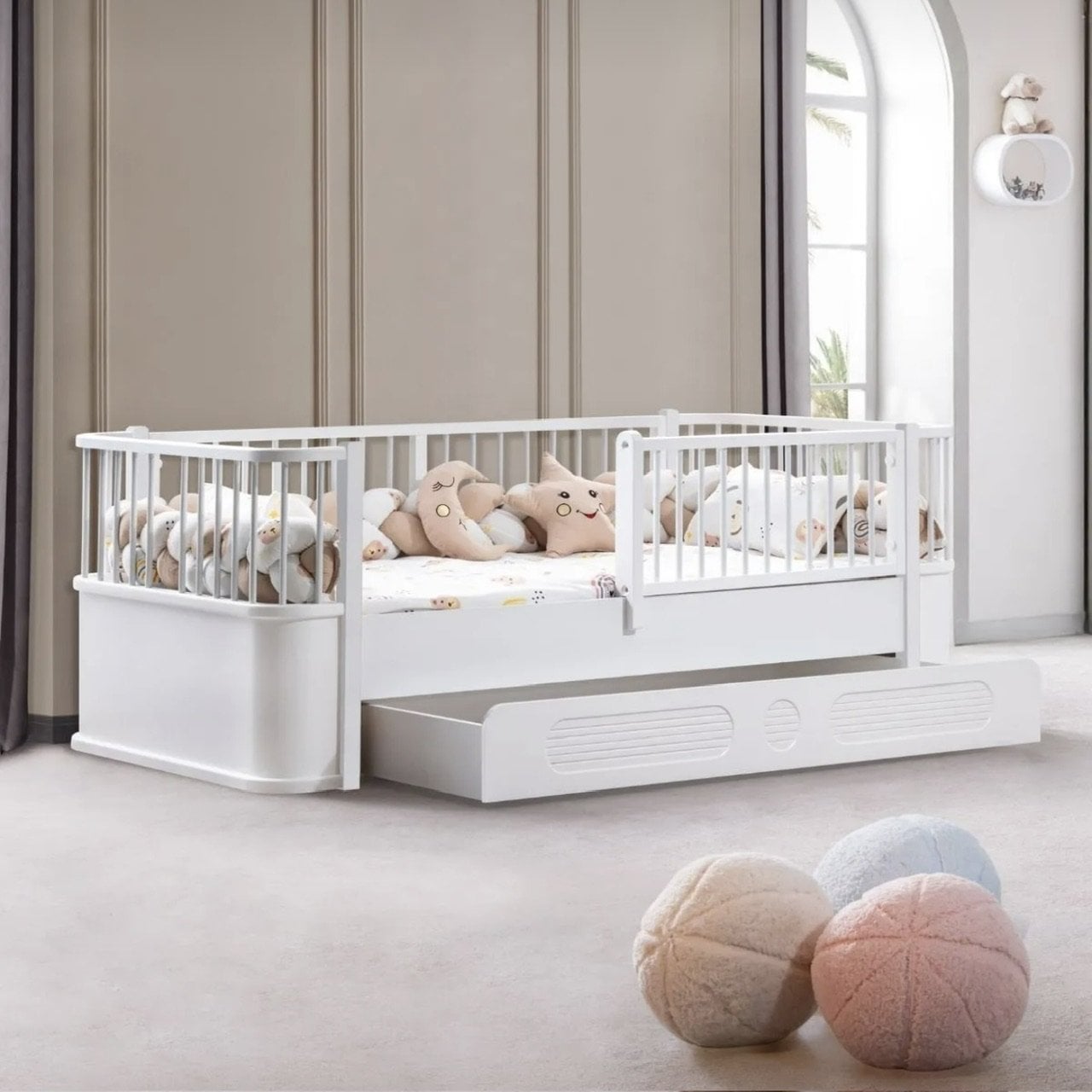 Soho Yavrulu Oval Karyola, Beyaz