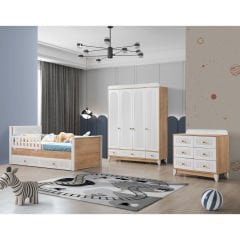 Aura 4 Kapılı Mega Çocuk Odası, Meşe