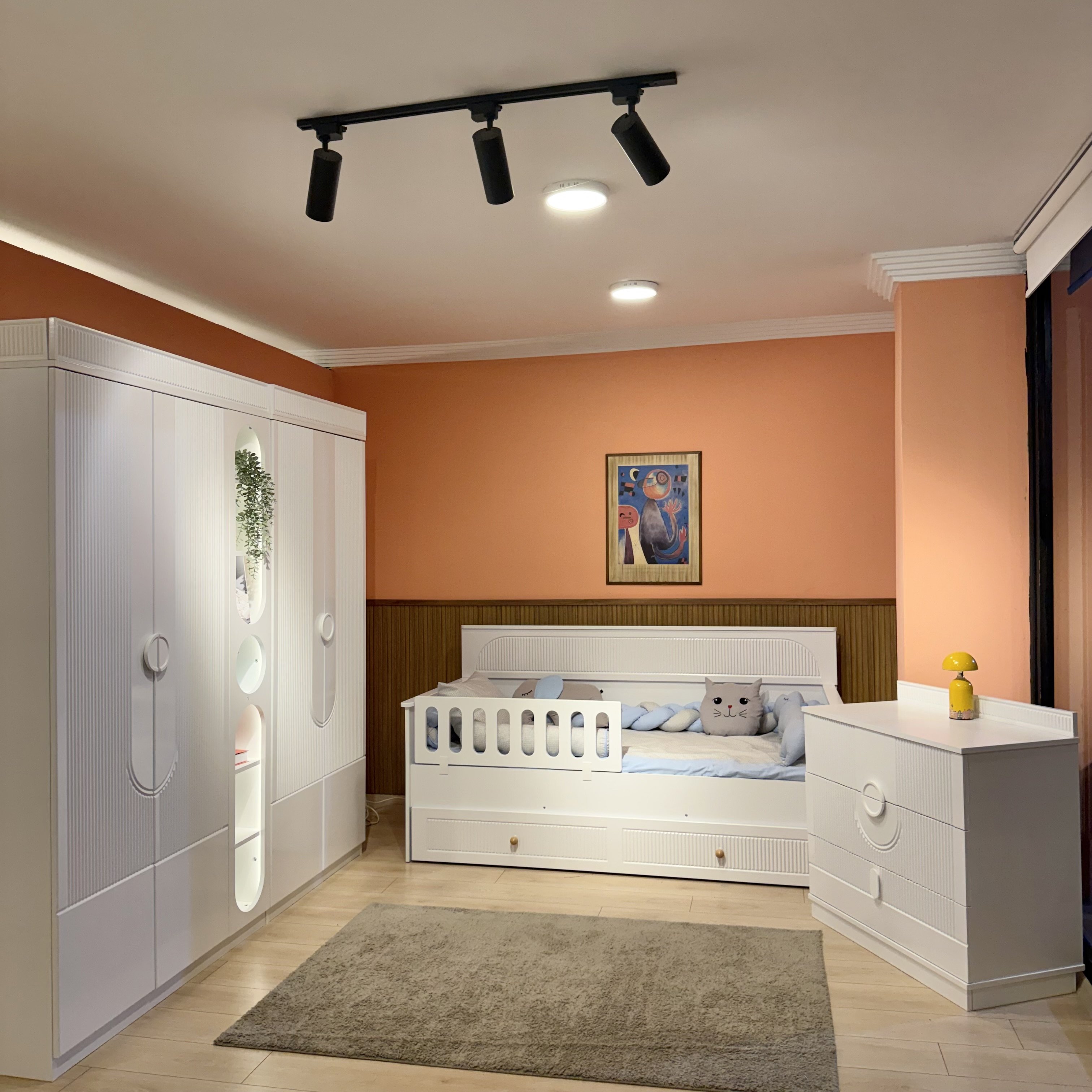 Myra & Aura 4 Kapılı Kitaplıklı Çocuk Odası