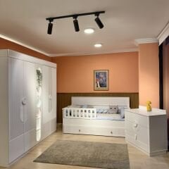 Myra & Aura 4 Kapılı Kitaplıklı Çocuk Odası