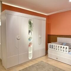 Myra & Aura 4 Kapılı Kitaplıklı Çocuk Odası