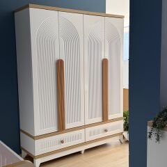 Caramel 4 Kapılı Dolap Meşe