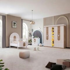 Myra 4 Kapılı Büyüyen Beşikli Bebek Odası, Meşe