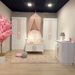 Myra 4 Kapılı Büyüyen Beşikli Bebek Odası, Pembe