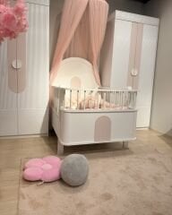 Myra 4 Kapılı Büyüyen Beşikli Bebek Odası, Pembe