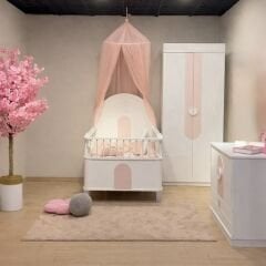 Myra 2 Kapılı Büyüyen Beşikli Bebek Odası, Pembe