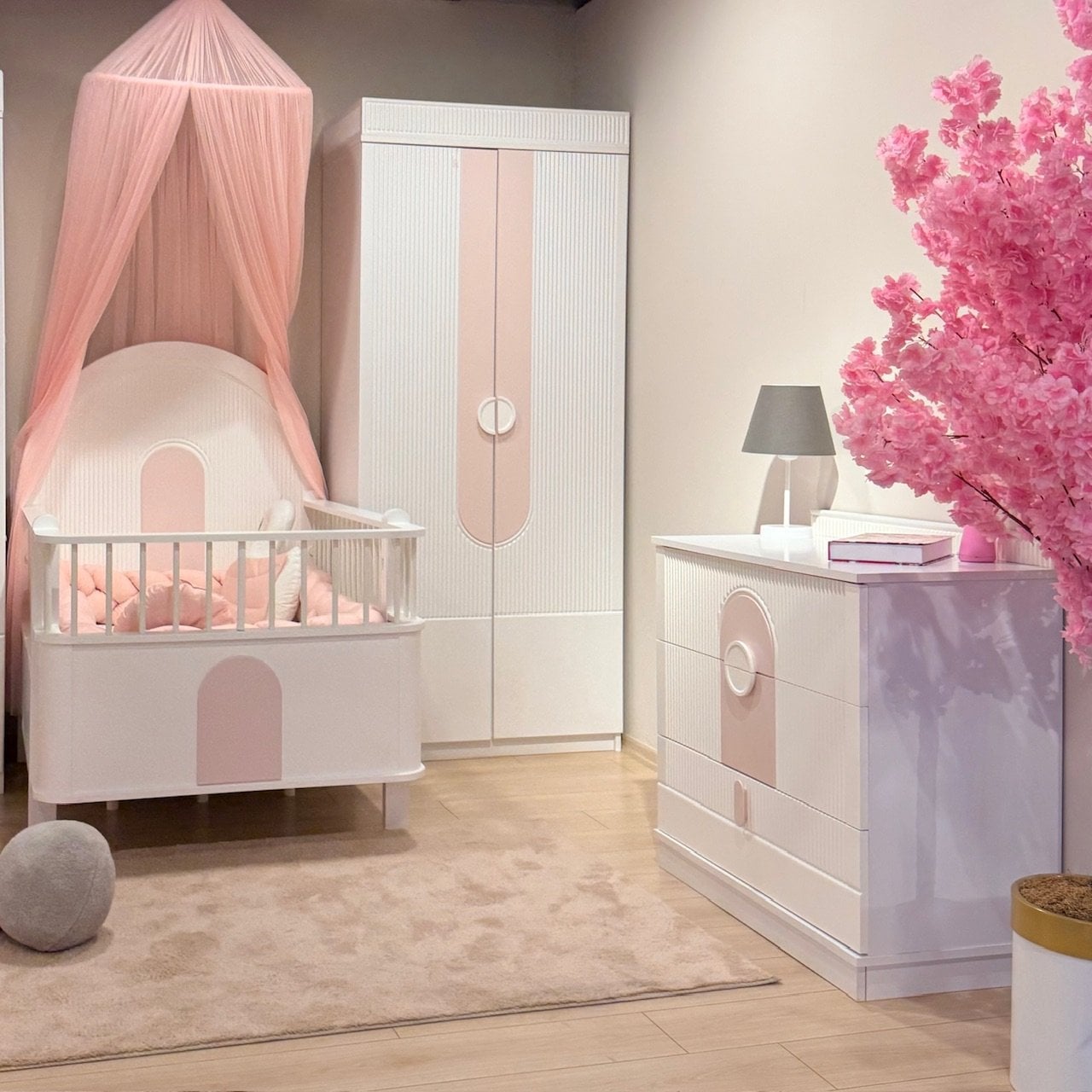 Myra 2 Kapılı Büyüyen Beşikli Bebek Odası, Pembe