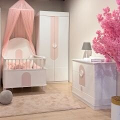 Myra 2 Kapılı Büyüyen Beşikli Bebek Odası, Pembe