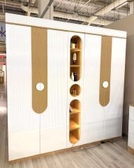 Myra 4 Kapılı Kitaplıklı Dolap, Meşe