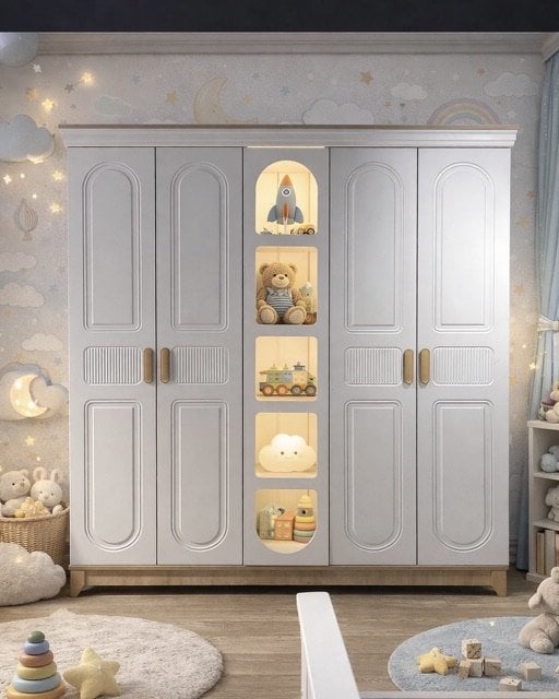 Yıldız Kitaplıklı Ledli Dolap