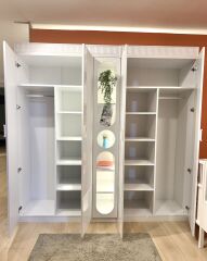 Myra 4 Kapılı Kitaplıklı Bebek Odası, Gri