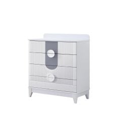 Myra 4 Kapılı Kitaplıklı Bebek Odası, Gri