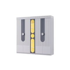 Myra 4 Kapılı Kitaplıklı Bebek Odası, Gri