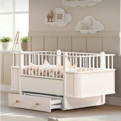 Zen MDF Sallanır Çekmeceli Büyüyen Beşik - Krem