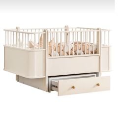 Zen MDF Sallanır Çekmeceli Büyüyen Beşik - Krem