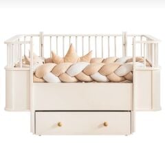 Zen MDF Sallanır Çekmeceli Büyüyen Beşik - Krem