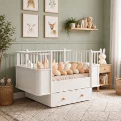 Zen MDF Sallanır Çekmeceli Büyüyen Beşik - Beyaz
