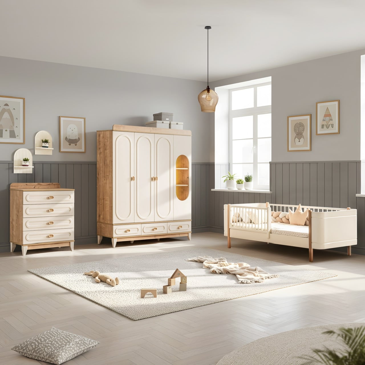 Soft Roma Krem 4 Kapılı Çocuk Odası