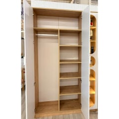 Hera 2 Kapılı Kitaplıklı Dolap, Meşe